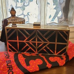 Tory Burch Handbag Frete Clutch Bag/minaudière in Navy